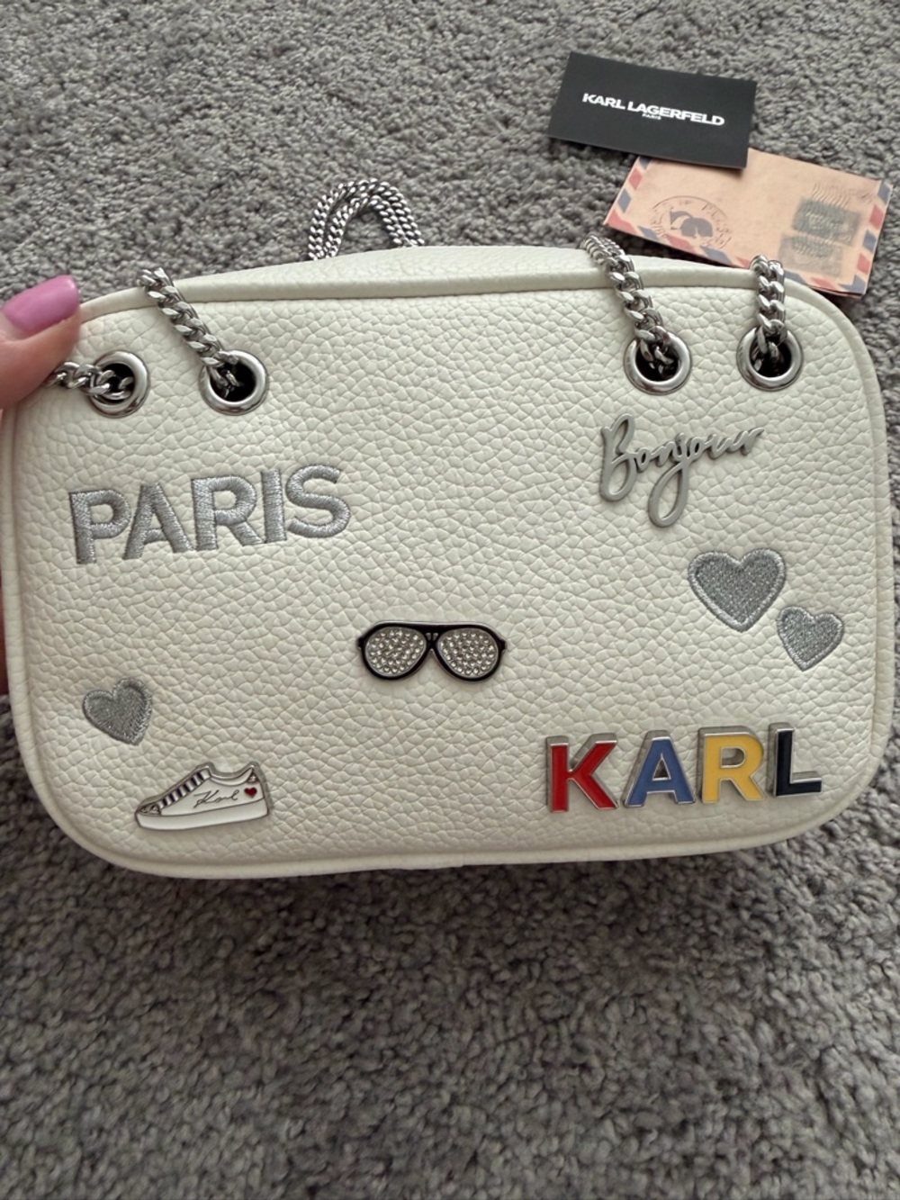 Karl Lagerfeld Paris Meuricel mini leather handbag NWT - Picture 15 of 15